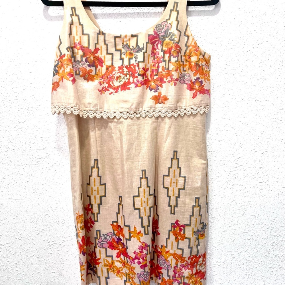Free People "The Big Bang" sleeveless mini dress featuring a metallic Aztec 10 - Picture 9 of 9